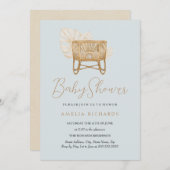 Boho Nursery Bassinet Blue Baby shower Kaart (Voorkant / Achterkant)