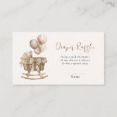 Boho Nursery Beige Ballonnen Luier Raffle Informatiekaartje (Voorkant)