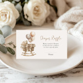 Boho Nursery Beige Ballonnen Luier Raffle Informatiekaartje