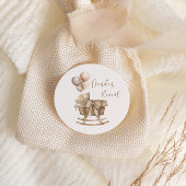 Boho Nursery Beige Ballons Genderonthulling Ronde Sticker
