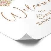 Boho Nursery Bloemen Wieg Baby Shower Poster (Hoek)