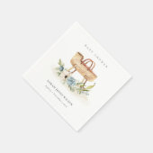 Boho Nursery Blue Floral Bassinet Baby shower Servet (Hoek)