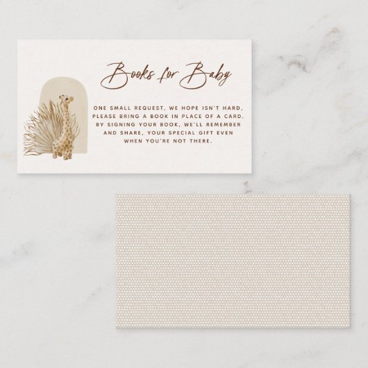 Boho Nursery Book Request Enclosure Kaart Plaatskaartje (Voorkant / Achterkant)