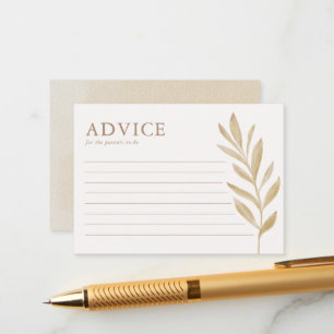 Boho Nursery Chic Baby shower Advice Card Advieskaart