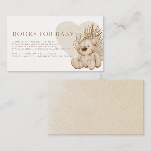 Boho Nursery Chic Baby shower Books for Baby Enclo Informatiekaartje (Voorkant / Achterkant)
