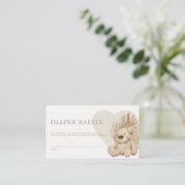 Boho Nursery Chic Baby shower Diaper Raffle Enclos Informatiekaartje (Staand voorkant)