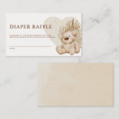 Boho Nursery Chic Baby shower Diaper Raffle Informatiekaartje (Voorkant / Achterkant)