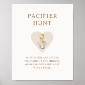 Boho Nursery Chic Baby Shower Fopspeen Jacht Poster (Voorkant)