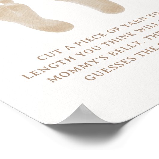 Boho Nursery Chic Baby Shower Hoe Groot Game Poster (Hoek)