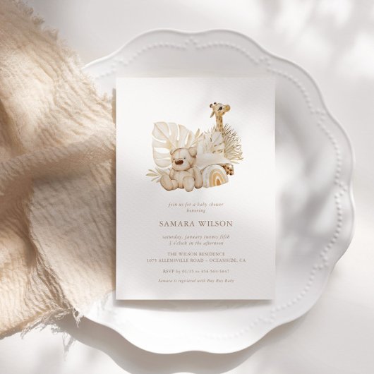 Boho Nursery Chic Baby shower Invitation Kaart