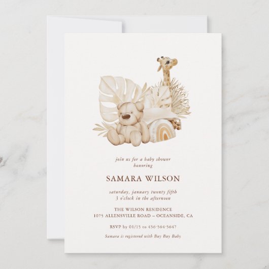 Boho Nursery Chic Baby shower Kaart (Voorkant)