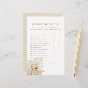 Boho Nursery Chic Baby shower Mam of Dad Game