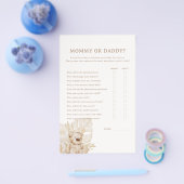 Boho Nursery Chic Baby shower Mam of Dad Game Flyer (Enkel)