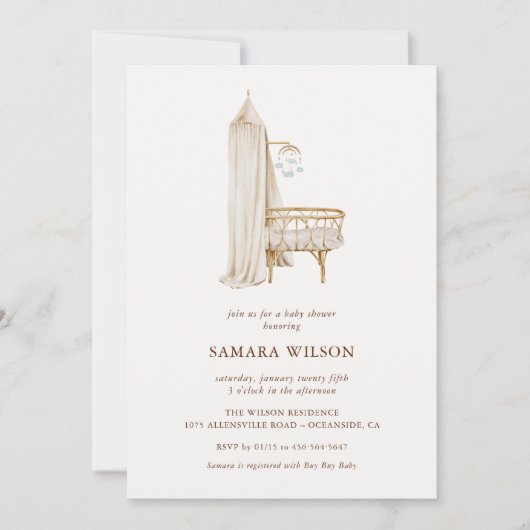 Boho Nursery Chic Boy Baby shower Kaart (Voorkant)