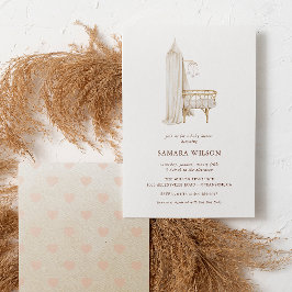 Boho Nursery Chic Girl Baby shower Kaart