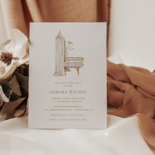 Boho Nursery Chic Girl Baby shower Kaart