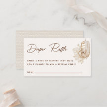 Boho Nursery Diaper Raffle Enclosure Kaart