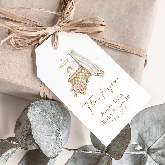 Boho Nursery Floral Wieg Bassinet Baby shower Cadeaulabel