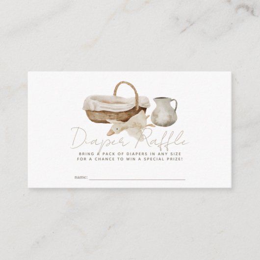 Boho Nursery Items Luier Raffle Ticket Informatiekaartje (Voorkant)
