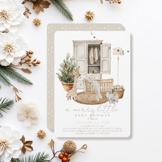 Boho Nursery Merry Little Baby shower Kaart