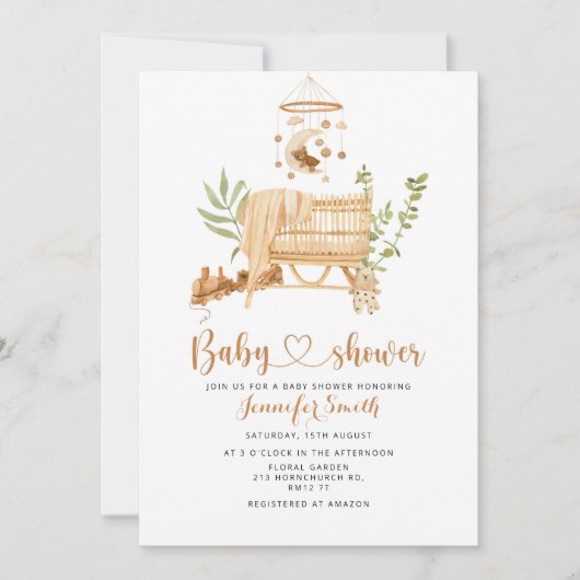 Boho nursery mobile baby shower kaart (Voorkant)
