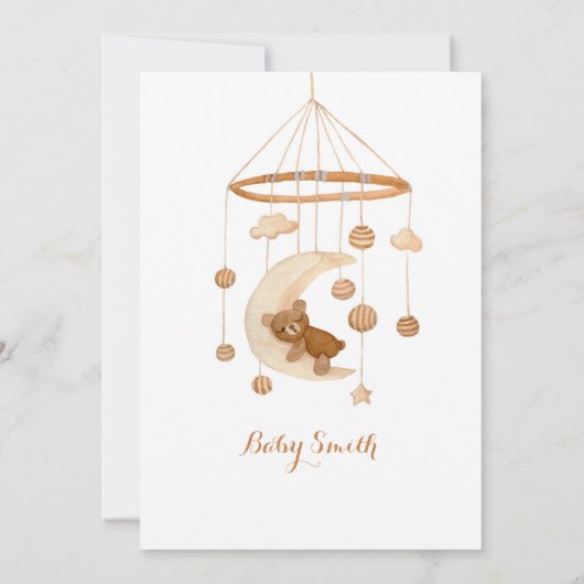 Boho nursery mobile baby shower kaart (Achterkant)
