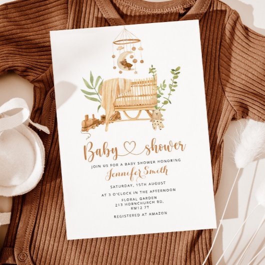 Boho nursery mobile baby shower kaart