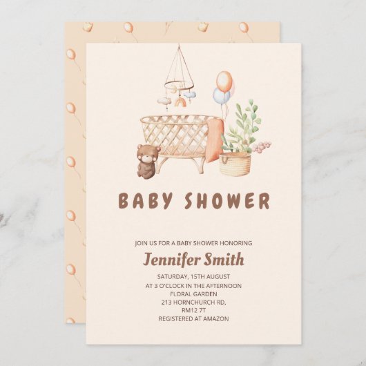 Boho nursery mobile baby shower kaart (Voorkant / Achterkant)