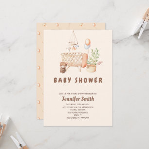 Boho nursery mobile baby shower kaart
