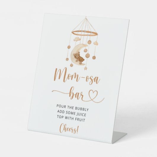 Boho nursery Momosa bar Pedestal Sign Reclamebord Met Voetstuk (Voorkant)