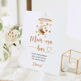 Boho nursery Momosa bar Pedestal Sign Reclamebord Met Voetstuk