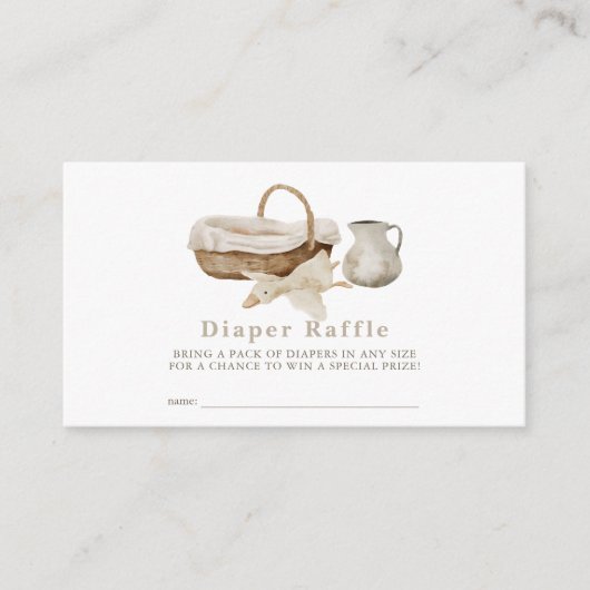 Boho Nursery Moses Basket Luier Raffle Ticket Informatiekaartje (Voorkant)