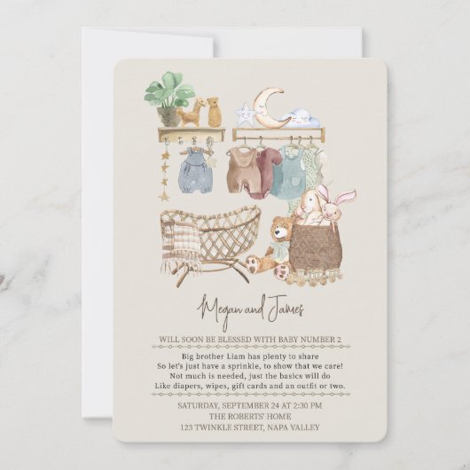 Boho Nursery Neutral Baby Sprinkle Kaart (Voorkant)
