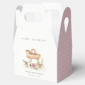 Boho Nursery Pink Floral Bassinet Baby shower Bedankdoosjes (Geopend)