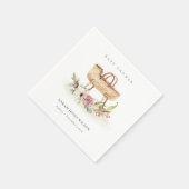 Boho Nursery Pink Floral Bassinet Baby shower Servet (Hoek)