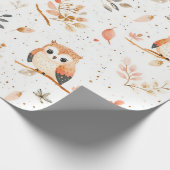 Boho Nursery Uilen Cadeaupapier (Hoek)