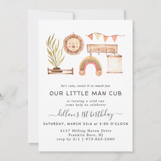 Boho Nursery | Uitnodiging van de partij Birthday (Voorkant)