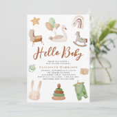 Boho Nursery Waterverf Terracotta Baby shower Kaart (Staand voorkant)