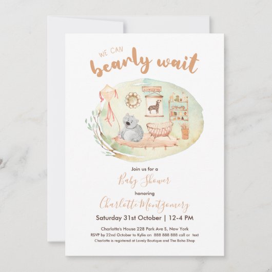 Boho Nursery we kunnen Baby shower afwachten Kaart (Voorkant)