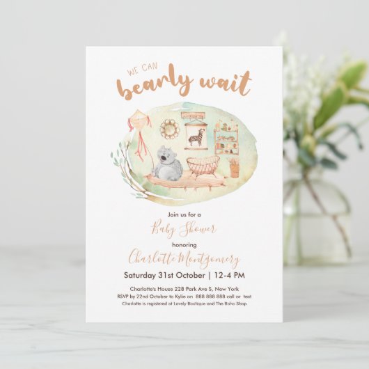 Boho Nursery we kunnen Baby shower afwachten Kaart (Staand voorkant)