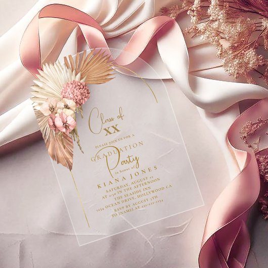 Boho Oasis Afstuderen ID965 Acryl Uitnodigingen