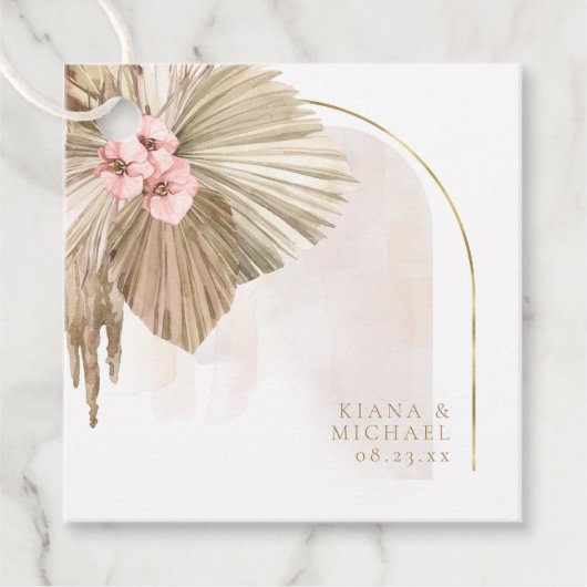 Boho Oasis Bloemboog Bruiloft ID959 Bedankjes Labels (Voorkant)