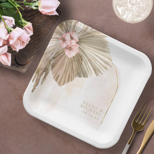 Boho Oasis Bloemboog Bruiloft ID959 Papieren Bordje