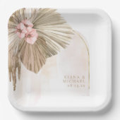 Boho Oasis Bloemboog Bruiloft ID959 Papieren Bordje (Voorkant)