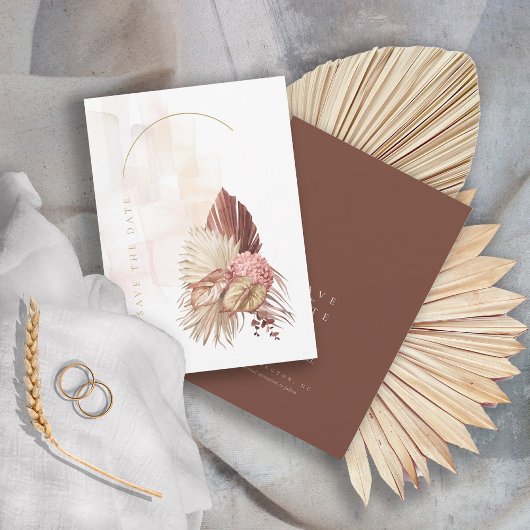 Boho Oasis Bruids Burnt Umber ID959 Save The Date