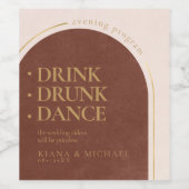 Boho Oasis Bruiloft Drink Drink Dans V1 ID959 Wijn Etiket (Enkel label)