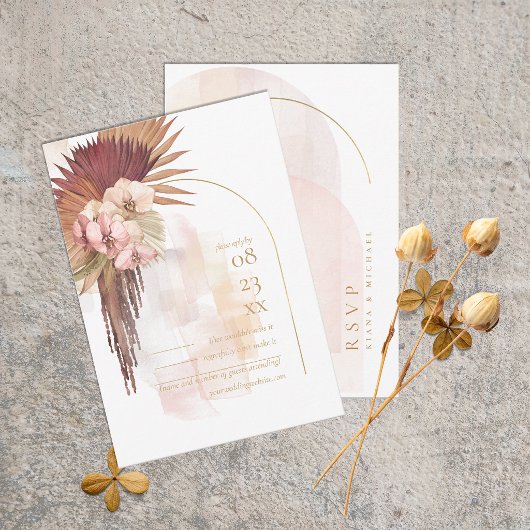 Boho Oasis Bruiloft ID959 RSVP Kaartje