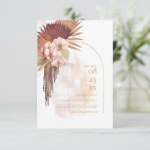Boho Oasis Bruiloft ID959 RSVP Kaartje (Staand voorkant)