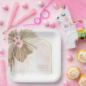 Boho Oasis Floral Arch Wedding ID959 Papieren Bordje (Feest)