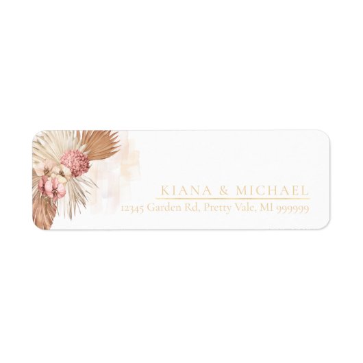 Boho Oasis Floral Wedding ID959 Etiket (Voorkant)